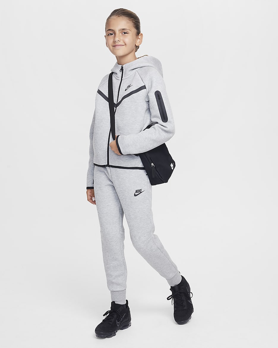 Nike Sportswear Tech Fleece Older Kids Girls Full Zip Hoodie. Nike BE